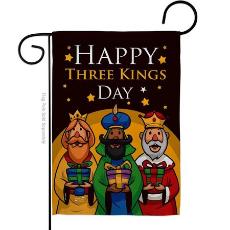 ANGELENO HERITAGE Angeleno Heritage G135099-BO 13 x 18.5 in. Three Kings Day Garden Flag with Winter Nativity Double-Sided Decorative Vertical Flags House Decoration Banner Yard Gift G135099-BO